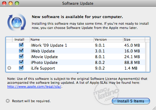 iWeb 2.0.4, iMovie 7.1.4, iPhoto 7.1.4 y iLife Support 8.3 disponibles 8
