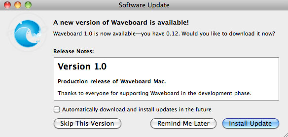 WaveBoard: Notificaciones en Mac para Google Wave 1