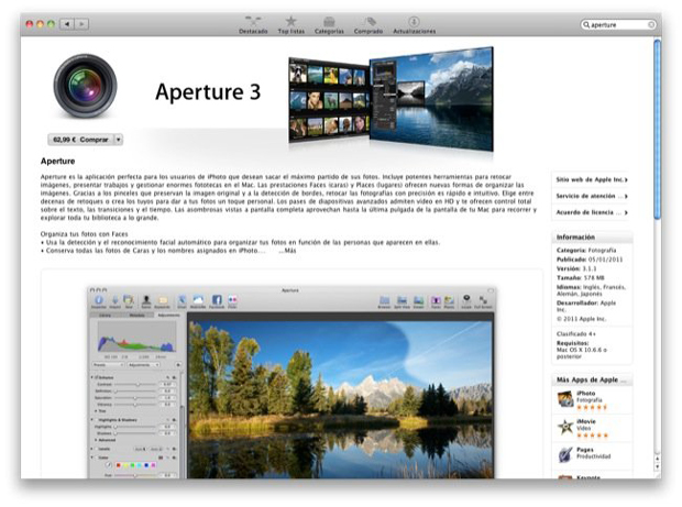 Actualización: Aperture 3.0.3 listo para su descarga. 4