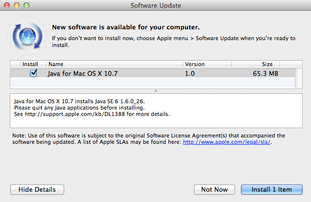 Java para Mac OS X 10.6 actualización 3 versión 1.0 8