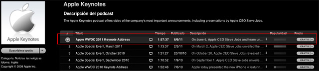 Video oficial de la WWDC 2011 disponible en Apple 7