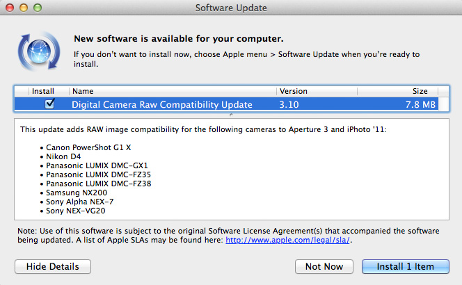 Actualización de Aperture, versión 3.1.3 4