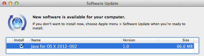 Java para Mac OS X 10.6 actualización 3 versión 1.0 4