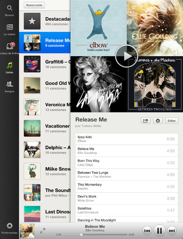 Descarga Spotify para iPad, versión 0.5.1 7