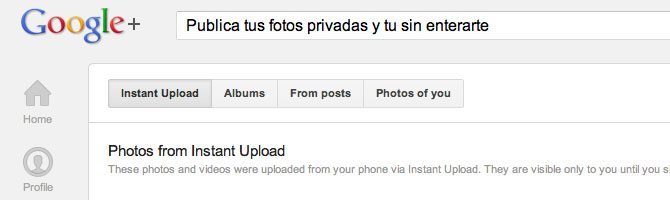 Subida instantánea de fotos en Google+ para iOS 2