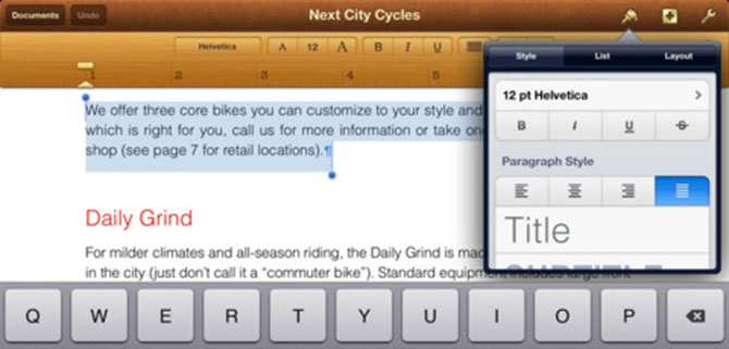 Pages para iPhone y iPad versión 1.7 mas compatible con Microsoft Word y Pages para Mac 5